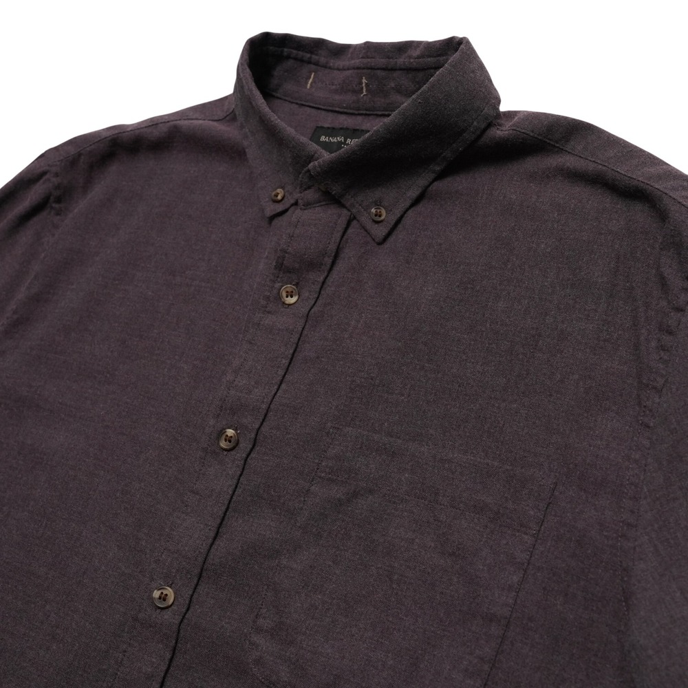 Banana Republic Dark Plum Button-Down Casual Shirt